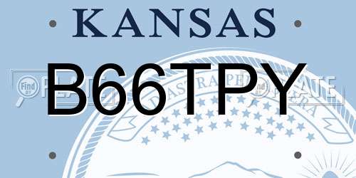 B66TPY Kansas License Plate
