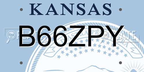 B66ZPY Kansas License Plate