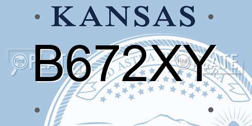B672XY Kansas License Plate