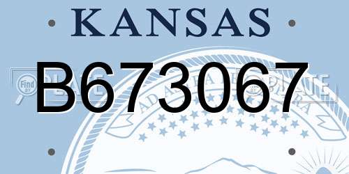 B673067 Kansas License Plate