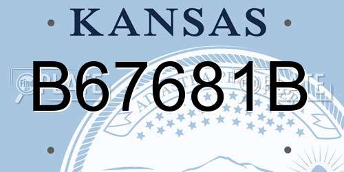 B67681B Kansas License Plate