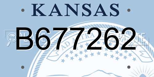 B677262 Kansas License Plate