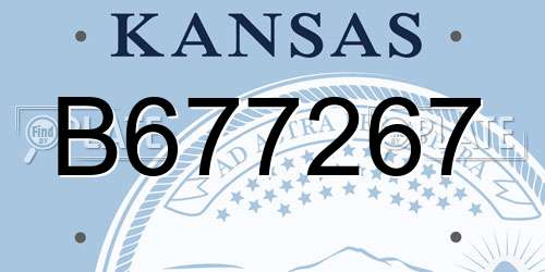 B677267 Kansas License Plate