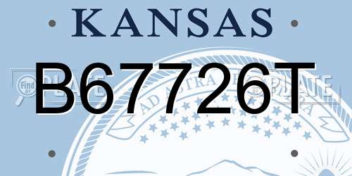 B67726T Kansas License Plate