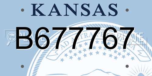 B677767 Kansas License Plate