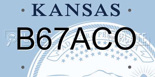 B67ACO Kansas License Plate