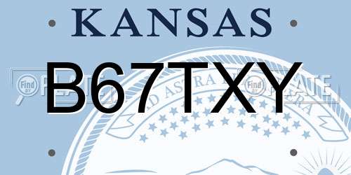 B67TXY Kansas License Plate