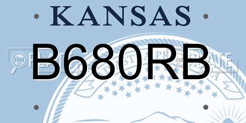 B680RB Kansas License Plate