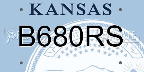 B680RS Kansas License Plate