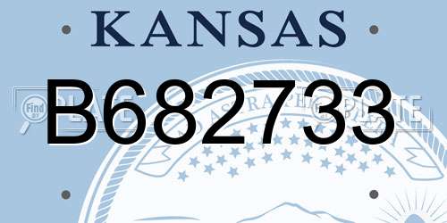 B682733 Kansas License Plate