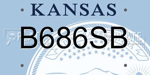 B686SB Kansas License Plate