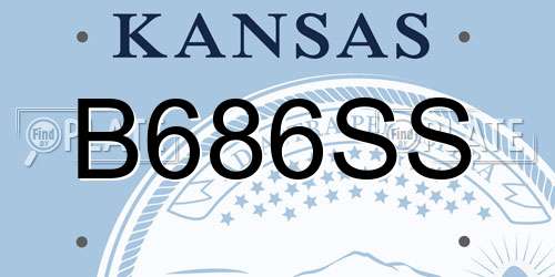 B686SS Kansas License Plate