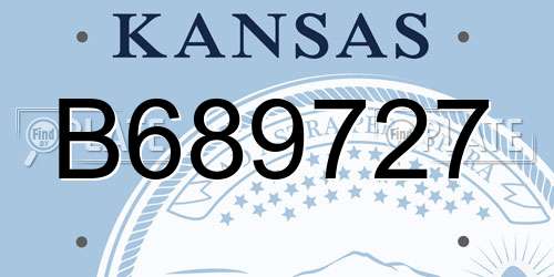 B689727 Kansas License Plate