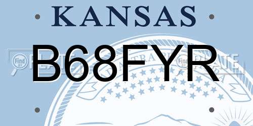 B68FYR Kansas License Plate
