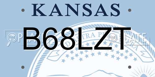 B68LZT Kansas License Plate