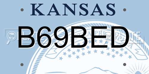 B69BED Kansas License Plate