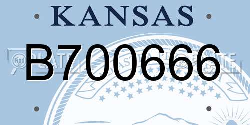 B700666 Kansas License Plate