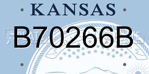 B70266B Kansas License Plate