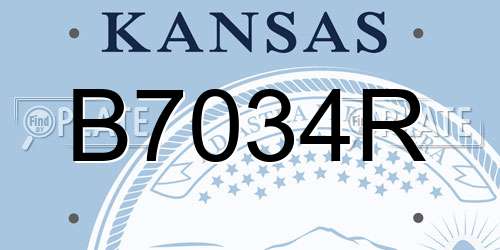 B7034R Kansas License Plate