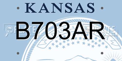 B703AR Kansas License Plate