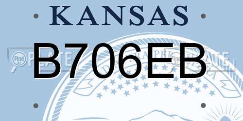 B706EB Kansas License Plate