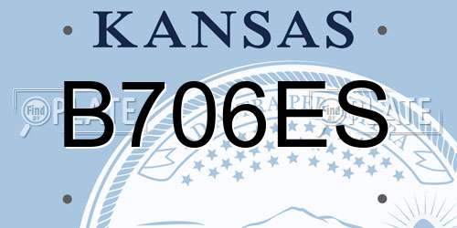B706ES Kansas License Plate