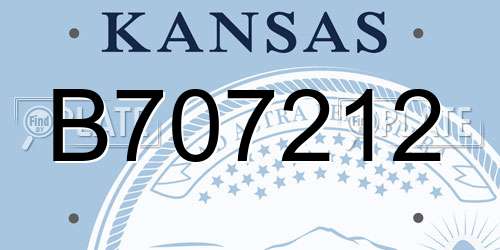 B707212 Kansas License Plate