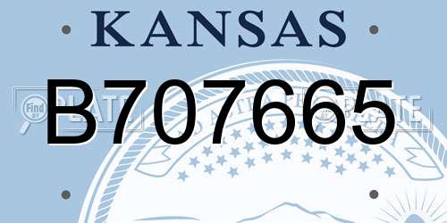 B707665 Kansas License Plate