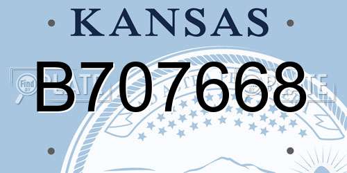 B707668 Kansas License Plate