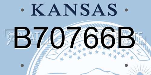 B70766B Kansas License Plate