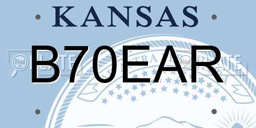B70EAR Kansas License Plate
