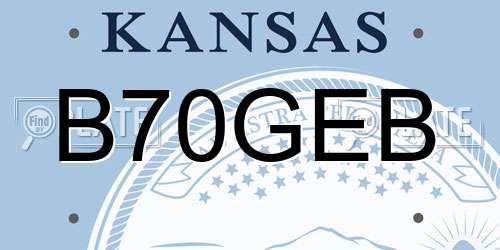 B70GEB Kansas License Plate