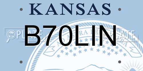 B70LIN Kansas License Plate