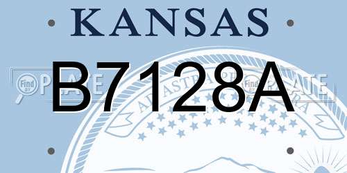 B7128A Kansas License Plate