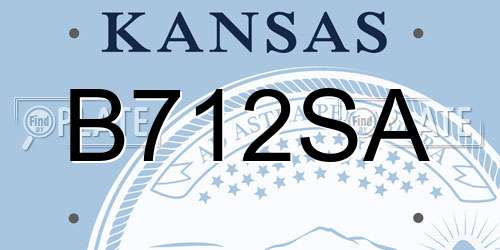 B712SA Kansas License Plate