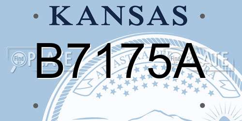B7175A Kansas License Plate