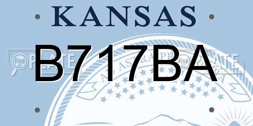 B717BA Kansas License Plate