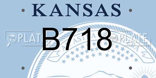B718 Kansas License Plate