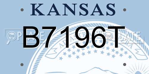 B7196T Kansas License Plate
