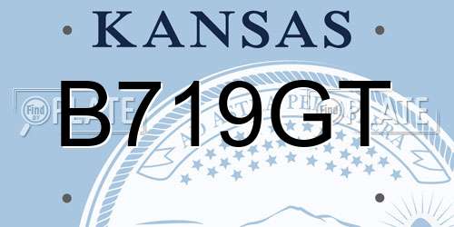 B719GT Kansas License Plate