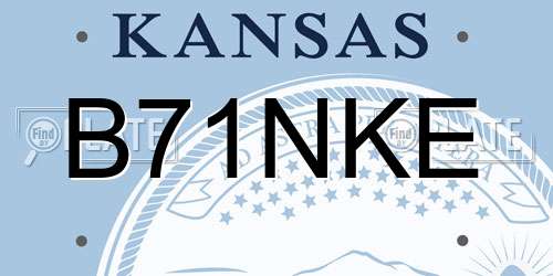B71NKE Kansas License Plate