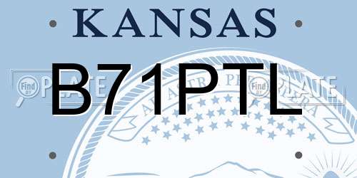 B71PTL Kansas License Plate