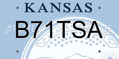 B71TSA Kansas License Plate