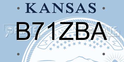 B71ZBA Kansas License Plate