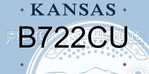B722CU Kansas License Plate
