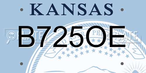 B725OE Kansas License Plate