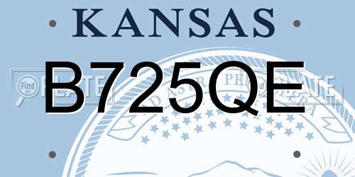 B725QE Kansas License Plate