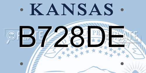 B728DE Kansas License Plate