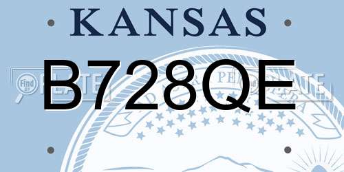 B728QE Kansas License Plate