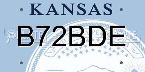 B72BDE Kansas License Plate